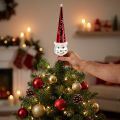 Sommet de sapin bonhomme de neige en verre rouge et blanc 30 cm | Floristik24.fr