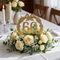 Décoration murale 60 ans dorée avec couronne de feuilles | Floristik24.fr