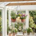 Plateau décoratif suspendu avec crochets en métal gris Ø44,5 cm | Floristik24.fr