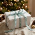 Ruban Noël, ruban cadeau motif étoile bleu 15mm 20m | Floristik24.fr