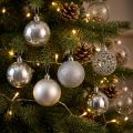 Boules de Noël Argent Ø6cm en Lot de 16 | Floristik24.fr