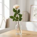 Rose artificielle crème et abricot en tissu – 72 cm, Ø 12 cm | Floristik24.fr