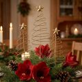 Lot de 6 décorations métalliques sapin doré 30 cm avec étoile | Floristik24.fr