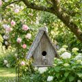 Maison décorative à suspendre en bois et métal gris H22cm | Floristik24.fr