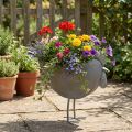 Jardinière déco poule en métal zinc 51×16×37cm | Floristik24.fr