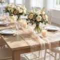 Déco polaire Sizoweb chemin de table beige 30cm 5m | Floristik24.fr