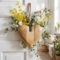 Cœur décoratif en bois à suspendre 19 cm | Floristik24.fr