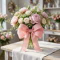 Ruban décoratif à boucles rose 40 mm x 6 m | Floristik24.fr