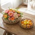 Set de 2 corbeilles décoratives en fibres naturelles et métal, 29/38 cm, beige | Floristik24.fr