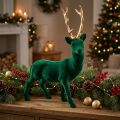Figurine déco cerf debout vert et doré 40 cm | Floristik24.fr