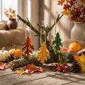Feuilles décoratives en bois à suspendre aux couleurs d'automne – Lot de 12 | Floristik24.fr