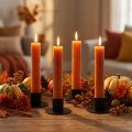 Bougies Torsadées Orange Foncé 24 cm - Lot de 4 | Floristik24.fr