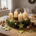 Étoiles Décoratives en Écorce de Coco Vert Métallisé ø5cm Lot de 50 | Floristik24.fr