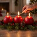 Lot de 6 bougies sphériques rouges 100 mm – Décoration de Noël et occasions festives | Floristik24.fr