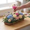 Plateau en papier recyclé pour 2 blocs de mousse florale 48×13×2 cm - Lot de 7 | Floristik24.fr