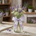 Ruban en soie blanc motif lavande 40 mm x 15 m | Floristik24.fr