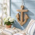 Ancre en bois de manguier à suspendre, décoration nautique, 24,5 cm | Floristik24.fr