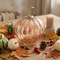 Citrouille décorative en verre orange avec effet nacré, 14 cm - 18 cm | Floristik24.fr