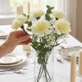 Lot de 6 Œillets Artificiels Blanc Crème - 66 cm | Floristik24.fr