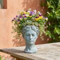 Porte-plante buste antique en béton Ø8cm H15cm graublau | Floristik24.fr