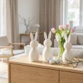 Figurine Déco Lapin Blanc en Plastique, Effet Plié Moderne, Lot de 3, Hauteur 13 cm | Floristik24.fr