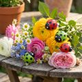 Coccinelles décoratives avec clip 4,5 cm en rouge et vert - Lot de 6 | Floristik24.fr
