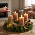 Bougies cylindriques couleur caramel 50x100 mm - Set de 4 | Floristik24.fr