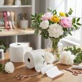 Rouleaux de papier crépon blanc pour décoration florale 10 cm x 250 cm, 2 pièces | Floristik24.fr