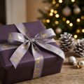Ruban cadeau lavande or cerf de Noël 25mm 15m | Floristik24.fr