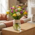 Vase en verre avec décoration en bois, H 30 cm | Floristik24.fr