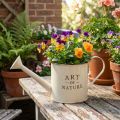 Pot décoratif en métal forme arrosoir crème 16,5 cm | Floristik24.fr