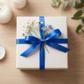 Ruban cadeau ruban satin bleu ruban satin double 3mm 50m | Floristik24.fr