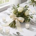 Ruban décoratif crème avec pois et bordure en dentelle 38 mm x 10 m | Floristik24.fr