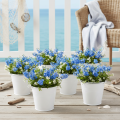 Set de 6 Seaux Décoratifs Blancs en Métal avec Anse en Bois - Ø14cm H12cm | Floristik24.fr