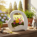 Décoration en forme de cœur ouverte à planter, blanche, 19 cm | Floristik24.fr