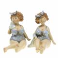 Floristik24 Figurine décorative dame en maillot de bain gris 10cm 2pcs