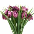 Floristik24 Fleurs d&#39;échiquier Fritillaria artificielle violette 29cm 6pcs