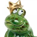 Floristik24 Décoration printanière, grenouille avec couronne, figurine décorative, prince grenouille
