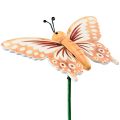 Floristik24 Bouchon à fleurs papillons décoratifs en bois sur bâton 23cm 16pcs