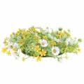 Floristik24 Couronne de fleurs aux anémones en bois blanc, jaune Ø30cm