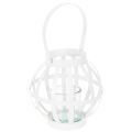 Floristik24 Lanterne en métal blanche avec bougeoir en verre, Ø18,5 cm