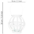 Lanterne en métal blanche avec bougeoir en verre, Ø18,5 cm | Floristik24.fr
