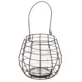 Floristik24 Lanterne de jardin noire avec photophore en verre Ø20 cm H18,5 cm