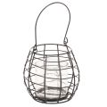 Floristik24 Lanterne de jardin noire avec anse et photophore en verre Ø17cm H15cm