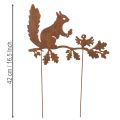 Écureuil décoratif de jardin sur piquet, métal vieilli, 42 cm de haut, 3 pièces | Floristik24.fr
