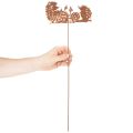 Piquet décoratif en métal motif hérisson avec finition rouille 53 cm | Floristik24.fr
