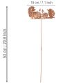 Piquet décoratif en métal motif hérisson avec finition rouille 53 cm | Floristik24.fr