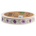 Floristik24 Ruban cadeau fleurs ruban coton violet blanc 15mm 20m