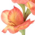 Gladiolus artificiel 88 cm en tissu orangé et jaune pour décoration intérieure | Floristik24.fr