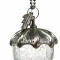 Floristik24 Décorations d&#39;arbre de Noël en verre gland argent antique 11cm 4pcs